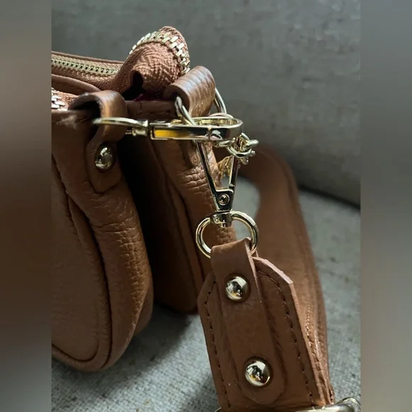 RARE Tuscany Leather Camel Double Sling Bag - Picture 8 of 15